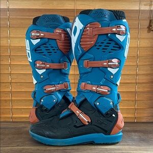 Blue SIDI Crossfire 3 SRS Motocross Boots